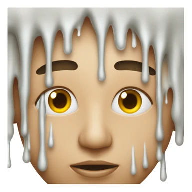 Face covered in liquid sticker