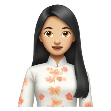vietnamese ao dai on teenage girl sticker