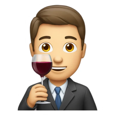 consultant drinking wine and programming sticker