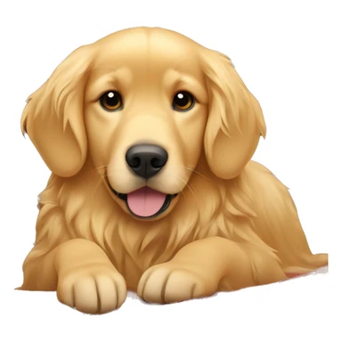 Golden retriever laying on blanket sticker