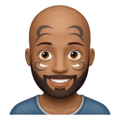 bald bearded man with face tattoo sticker