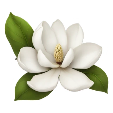 White magnolia  sticker