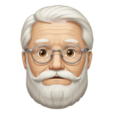old man with long hair and beard wearing glasses  sticker