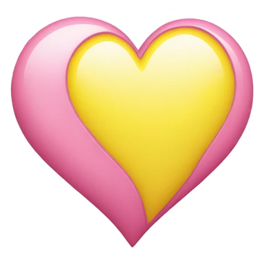 half yellow heart, half pink heart sticker