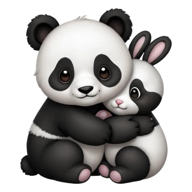 Cute panda and bunny love  sticker