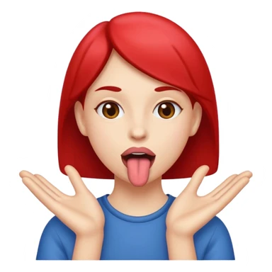 Tongue out with hands on the side sticker