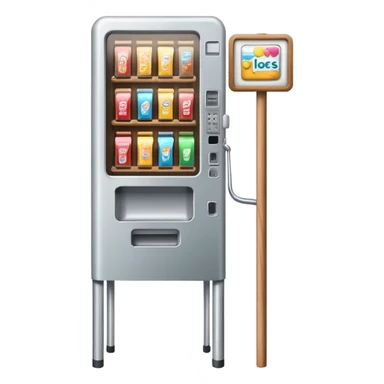 vending machine next to a crutch  sticker