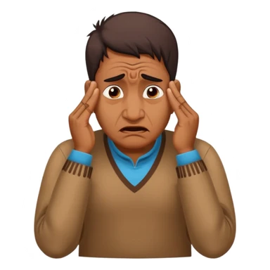 A caricature-style sticker of an Indian man facepalming with frustration but still looking humorous. Add text: ‘Seriously??’ sticker