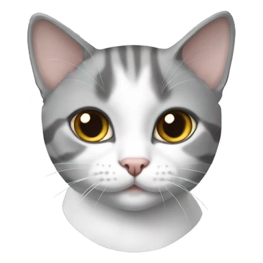 British short hair grey and White cat sticker