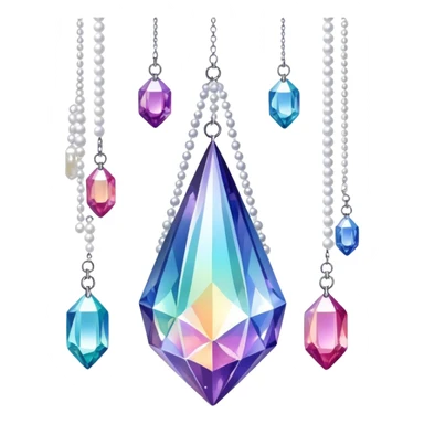 Iridescent big giant glistening glossy sparkly shiny glittery hanging crystals pearls and beads and gemstones decorations sticker