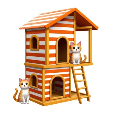 cats relaxing in a vertical playhouse sticker