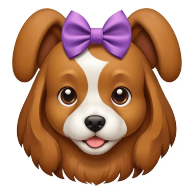 Dog wearing a bow sticker