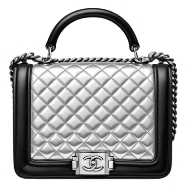 chanel le boy silver color bag sticker