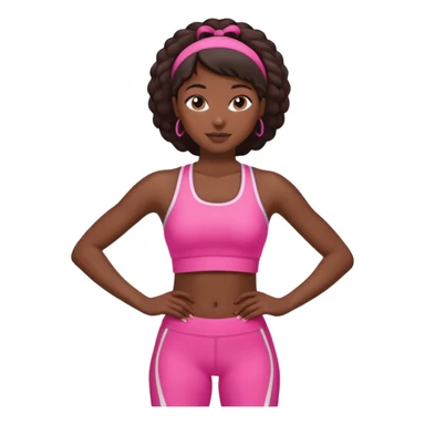 dark-skinned woman doing Pilates in pink sportswear sticker