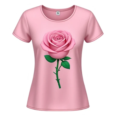 A 3D cartoon rose-pink women’s top with short sleeves, soft fabric texture, gentle lighting, isolated on plain background. plain top. sticker