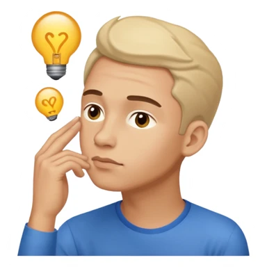 man in thinking pose looking top right up sticker