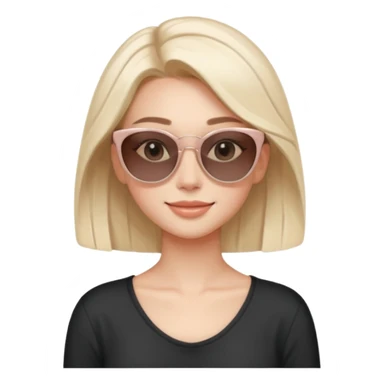 Clean girl influencer character, chest-up portrait, minimal aesthetic, natural glowing skin, soft confident smile, sleek hair, neutral pastel outfit, wearing trendy sunglasses on head, subtle beauty accessories, stylish hair clip, calm luxury vibe, clean modern illustration style sticker
