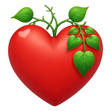 red heart with green vines growing around it sticker