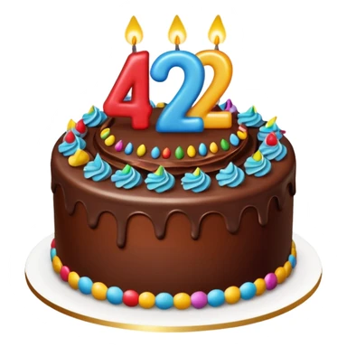 Show the number "42th" Birthday  sticker