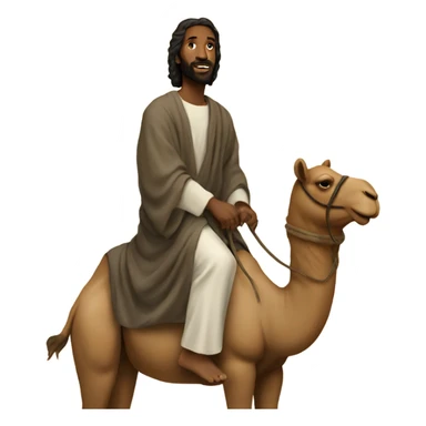 Black Jesus on a camel sticker
