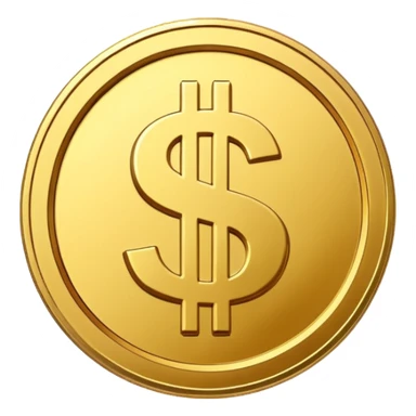 gold coin with dollar sign sticker