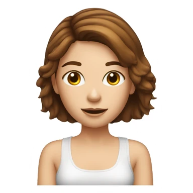brown hair girl with freckles on her face and a computer on her hand. marketing woman sticker