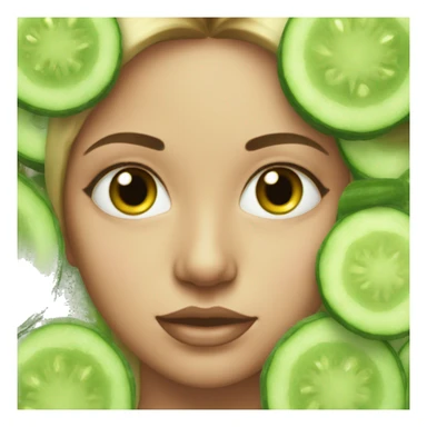 girl facial with cucumbers on her eyes sticker