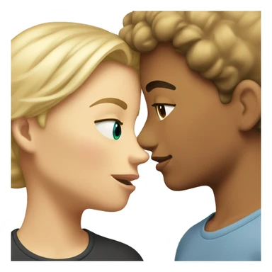 two people kissing: one girl with very short brown hair (kind of like a boy) and the other blonde girl  sticker