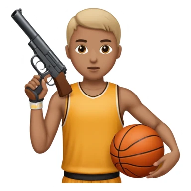Basketball person with gun sticker