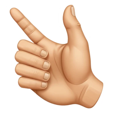 Create an emoji of a right hand. The thumb and middle finger of the right hand are pressed together, with the index finger positioned between them. The remaining fingers are curled into a fist. Add motion lines around the emoji to indicate a downward hand movement. sticker
