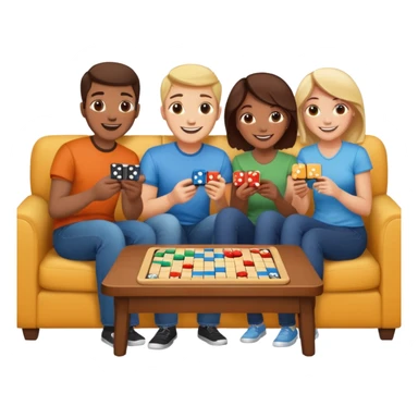 group of friends on couch playing a game sticker
