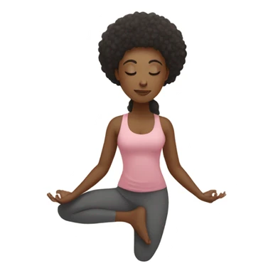 a black woman doing a yoga pose sticker