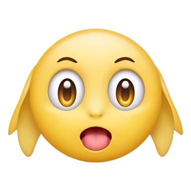 Cute little emoji with cross-eyed derpy face and tongue sticking out sticker