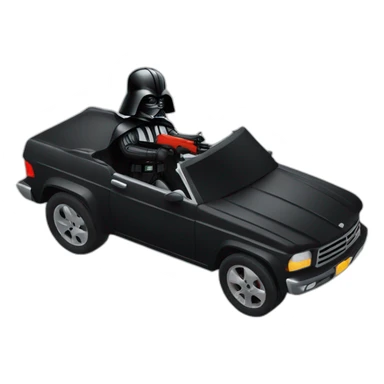 Dark vader driving a car with gun sticker