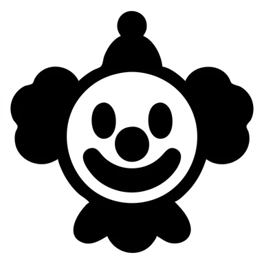 solid filled clown face icon sticker