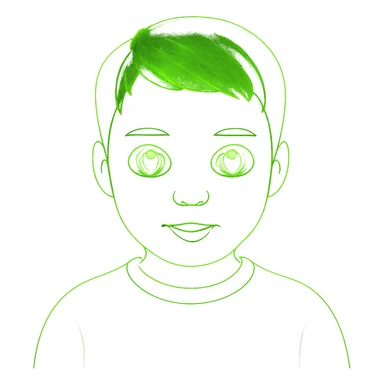 Make the neon green eyes even brighter and more glowing, keep the rest of the emoji unchanged, with no background. The style is a neon green glowing emoji with no background. sticker