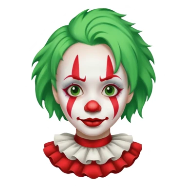girl clown with green hair sticker