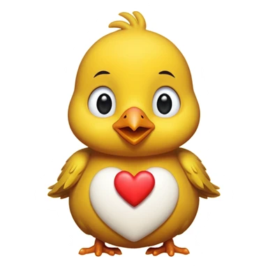 Un poussin mignon avec un coeur sticker