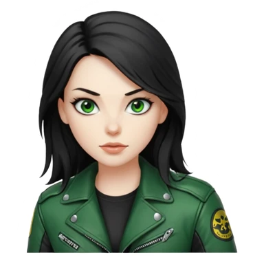 Biker Girl
Black Long Hair
Green Eyes sticker