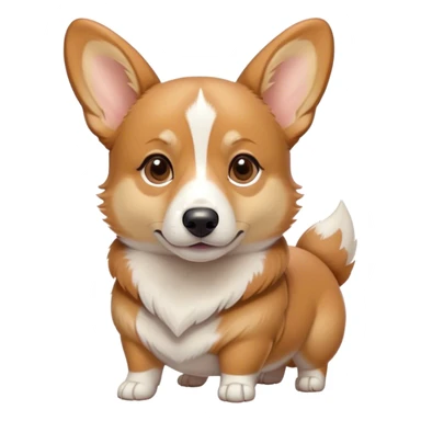 Cinematic Noble Fawn Corgi Portrait Emoji, Poised and regal, with a sturdy, compact build, a smooth fawn coat accented by crisp white markings, and low-set, perky ears, deep-set soulful brown eyes, Simplified yet sharp and sophisticated features, highly detailed, glowing with a soft, dignified glow, high shine, intelligent and loyal, stylized with an air of determination, focused and attentive, soft glowing outline, capturing the essence of a watchful and confident herder, so majestic it feels as though it could trot out of the screen with effortless authority! sticker