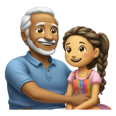 grandpa with little girl he’s not related to  sticker