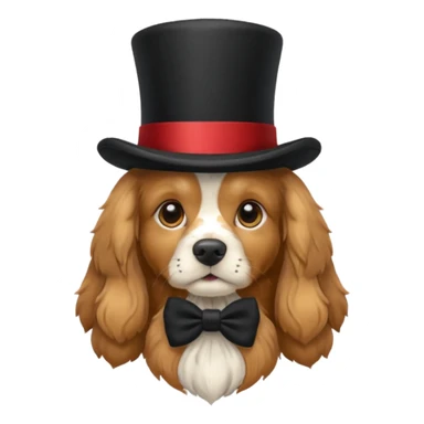 Cocker Spaniel with top hat remove background  sticker