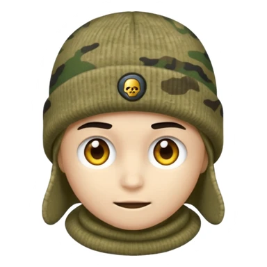 Khaki camo beanie sticker
