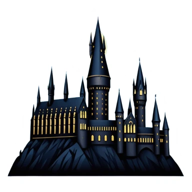 hogwarts castle on a starry night silhouette  sticker