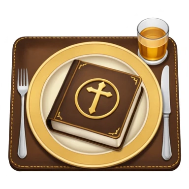 Make a plate of food, with cutlery beside it, and on top of the plate make a Bible. sticker