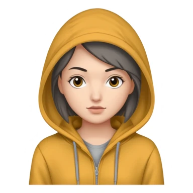 Sasha Gray in big gray hoodie full height sticker