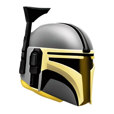 Mandalorian helmet black and yellow with antenna sticker