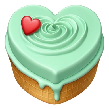 Mint ice cream cake heart sticker