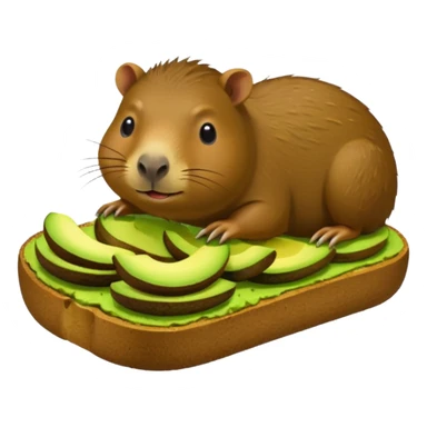 Capybara eating avocado toastc sticker