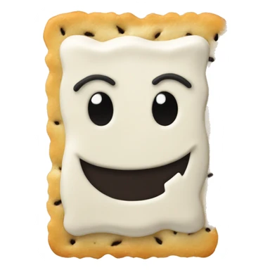 evil smile frosted poptart with a knife sticker